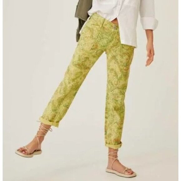 Anthropologie Pilcro and the Letterpress Green The Wanderer Pants Low Rise 26 - Picture 1 of 8